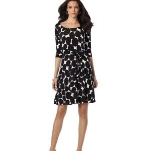 Soma Leota Ilana 3/4 sleeve dot dress black S